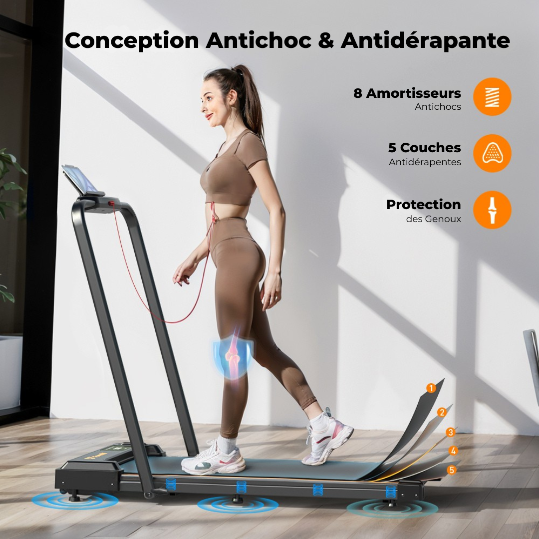 Tapis de course 2-en-1, moteur électrique, vitesse 1–10 km/h, sans installation, FORMILL FT51