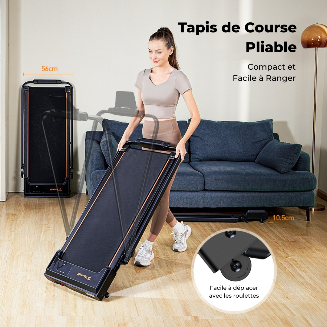 Tapis de course 2-en-1, moteur électrique, vitesse 1–10 km/h, sans installation, FORMILL FT51