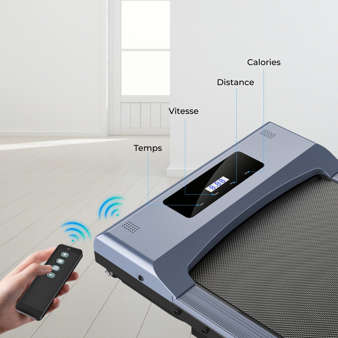 Tapis de marche électrique, vitesse 1–6 km/h, sans installation, idéal pour la maison