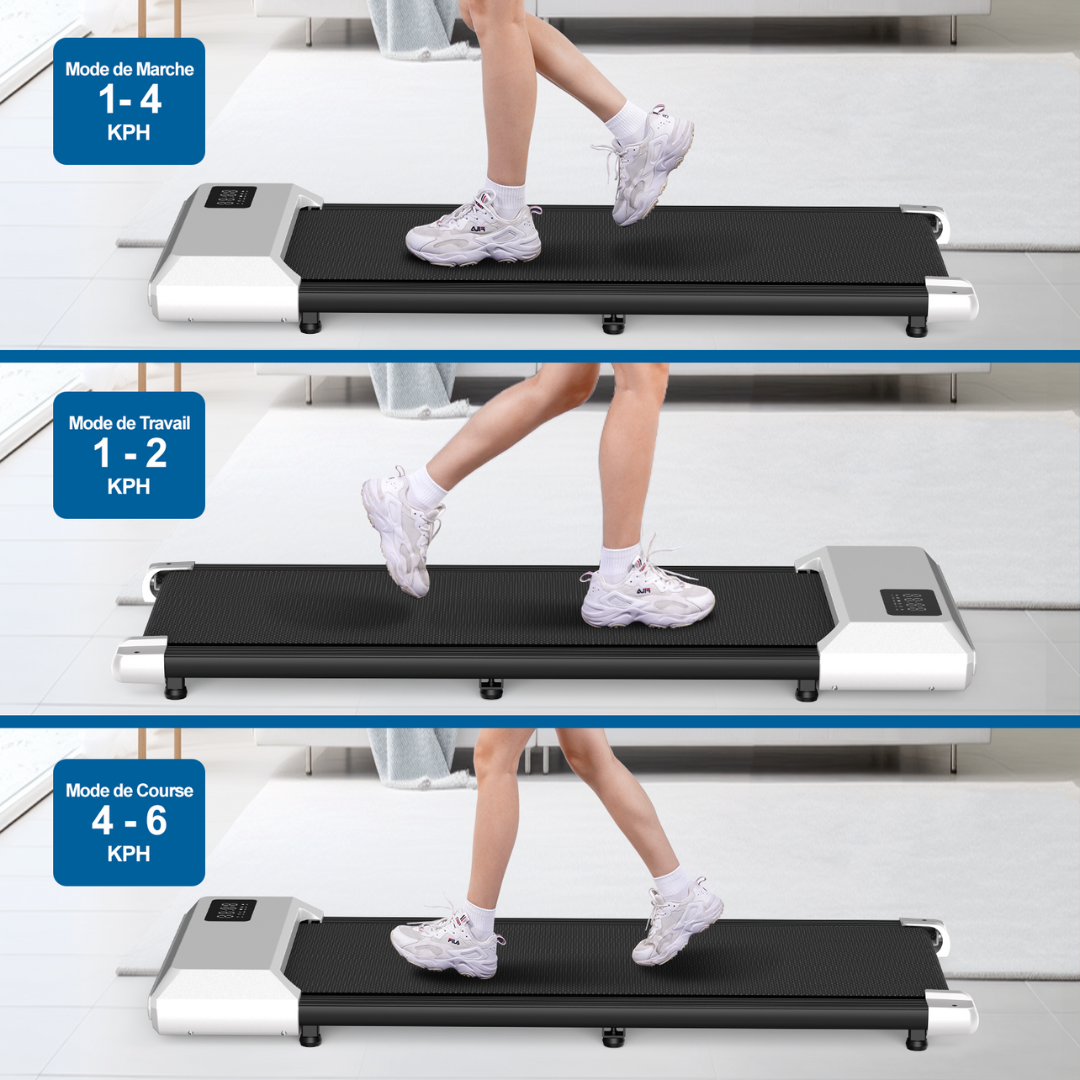 Tapis de marche 2-en-1, moteur 2,5 CV, silencieux avec télécommande, idéal bureau et maison