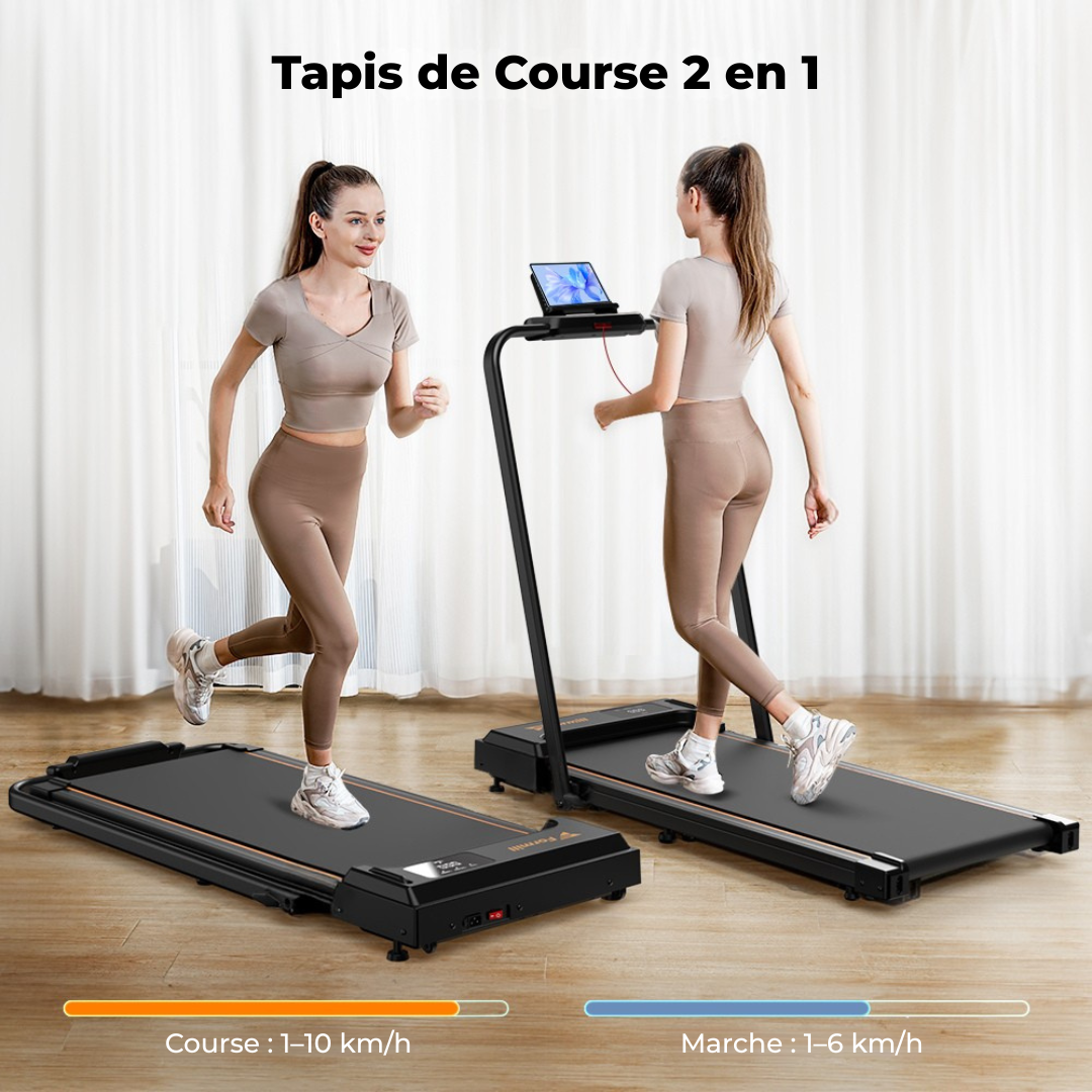 Tapis de course 2-en-1, moteur électrique, vitesse 1–10 km/h, sans installation, FORMILL FT51