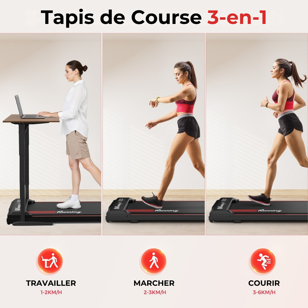 Tapis de marche électrique, télécommande et fonction musicale, écran LED, ceinture 37,5×90 cm