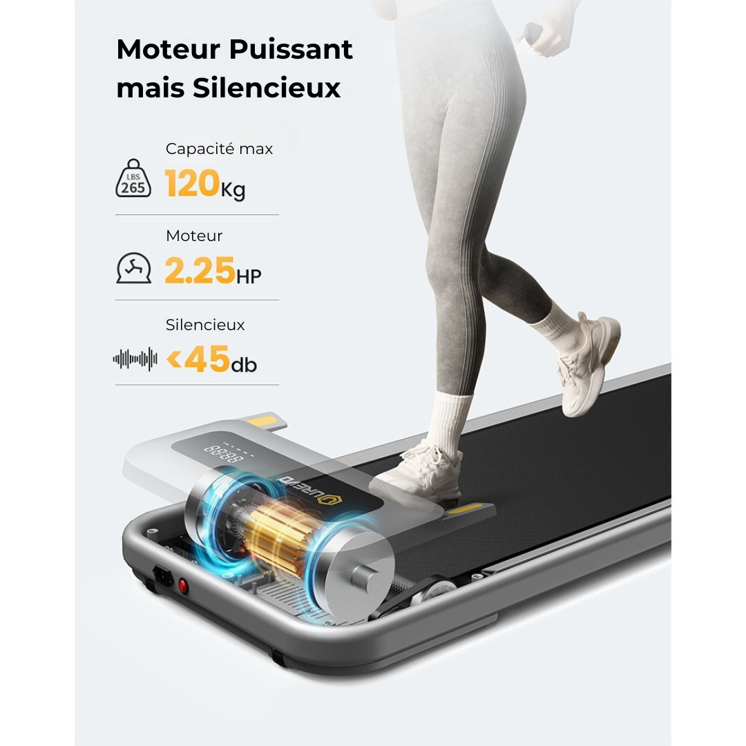 Tapis de marche sous bureau, moteur 2,25 CV, écran LED, URESCULATOR U1