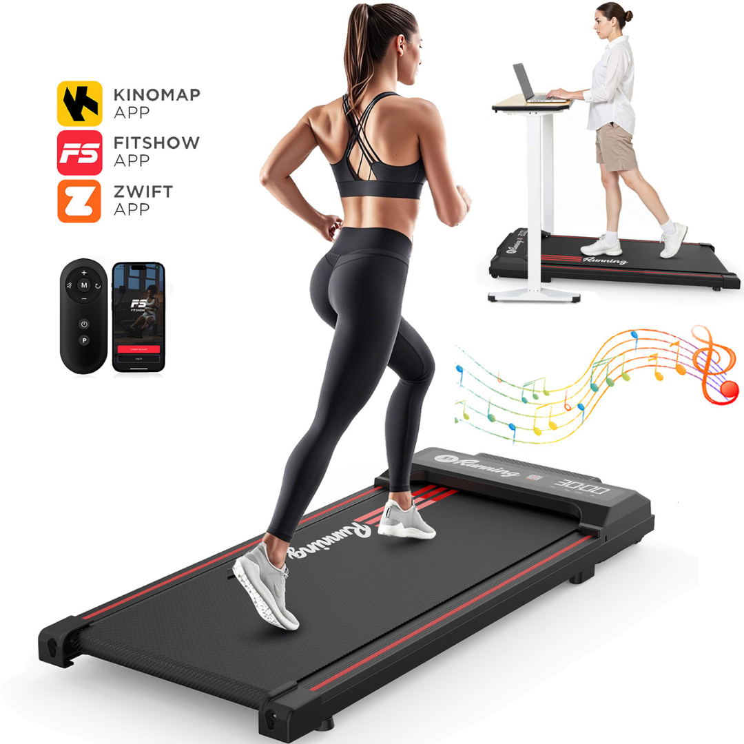 Tapis de marche électrique, télécommande et fonction musicale, écran LED, ceinture 37,5×90 cm