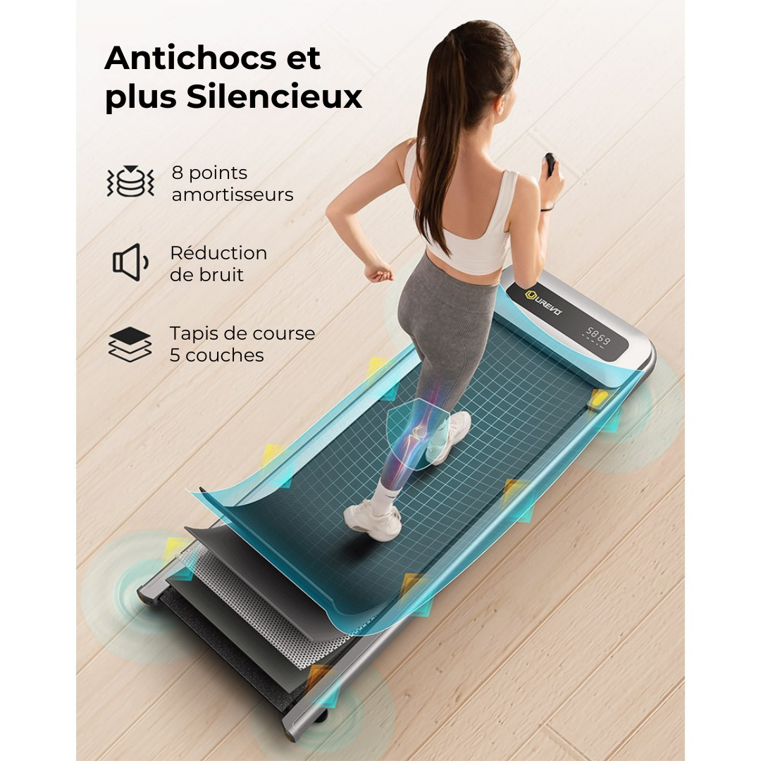 Tapis de marche sous bureau, moteur 2,25 CV, écran LED, URESCULATOR U1